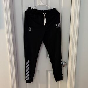 NBA Kids Black Sweatpants with White Accents